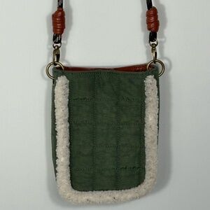 Green Sherpa Corded Crossbody Side Bag Purse Universal Threads